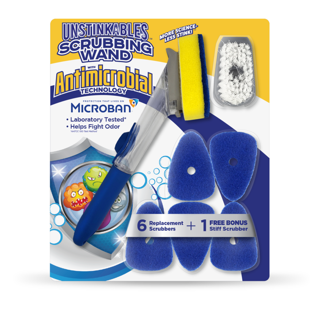 Unstinkables 8 PIECE SCRUBBING WAND auto cleaning products with microban